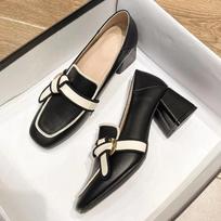 Moteriški prancūziški batai su storais kulnais Moteriški Rudens tendencijos Retro odos su aukštakulniais vestuviniai batai 35 juoda