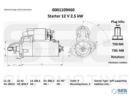 SEG Automotive Starteris 0001109460