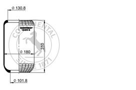 CONTITECH AIR SPRING Pneumatinės pakabos pagalvė 1009 N