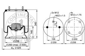 CONTITECH AIR SPRING Pneumatinės pakabos pagalvė 4004 N P05