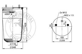 CONTITECH AIR SPRING Pneumatinės pakabos pagalvė 4007 N P01