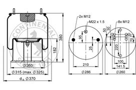 CONTITECH AIR SPRING Pneumatinės pakabos pagalvė 4035 N P02