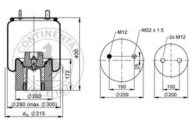 CONTITECH AIR SPRING Pneumatinės pakabos pagalvė 4162 N P01