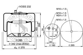 CONTITECH AIR SPRING Pneumatinės pakabos pagalvė 4187 N P26
