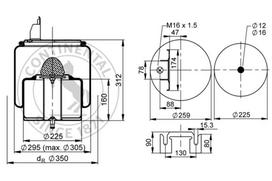 CONTITECH AIR SPRING Pneumatinės pakabos pagalvė 4580 N P02