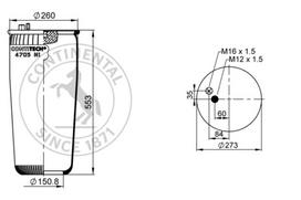 CONTITECH AIR SPRING Pneumatinės pakabos pagalvė 4705 N1 P01
