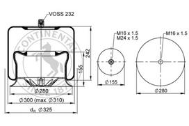 CONTITECH AIR SPRING Pneumatinės pakabos pagalvė 4757 N P21