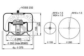 CONTITECH AIR SPRING Pneumatinės pakabos pagalvė 4758 N P23