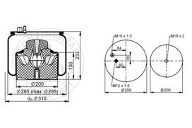 CONTITECH AIR SPRING Pneumatinės pakabos pagalvė 4880 N1 P21