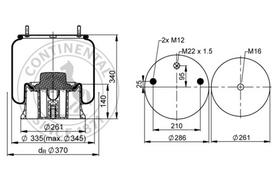 CONTITECH AIR SPRING Pneumatinės pakabos pagalvė 4810 N P13