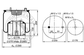 CONTITECH AIR SPRING Pneumatinės pakabos pagalvė 4862 N1 P02