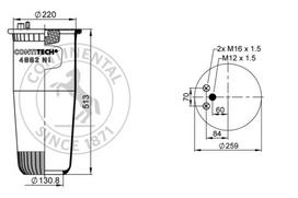 CONTITECH AIR SPRING Pneumatinės pakabos pagalvė 4882 N1 P01