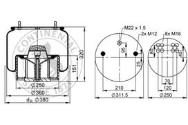 CONTITECH AIR SPRING Pneumatinės pakabos pagalvė 4881 N P30