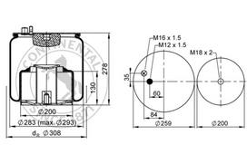 CONTITECH AIR SPRING Pneumatinės pakabos pagalvė 4884 N1 P06
