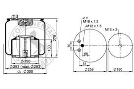 CONTITECH AIR SPRING Pneumatinės pakabos pagalvė 4884 N1 P07