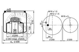 CONTITECH AIR SPRING Pneumatinės pakabos pagalvė 4884 N1 P09