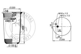 CONTITECH AIR SPRING Pneumatinės pakabos pagalvė 4885 N1 P01