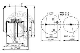 CONTITECH AIR SPRING Pneumatinės pakabos pagalvė 4912 N P10