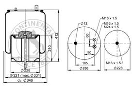 CONTITECH AIR SPRING Pneumatinės pakabos pagalvė 4912 N P07