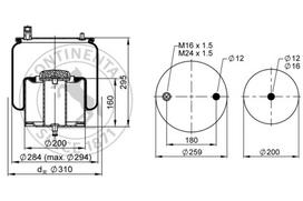 CONTITECH AIR SPRING Pneumatinės pakabos pagalvė 4919 N P01