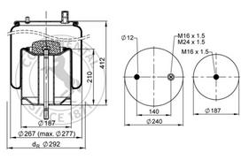 CONTITECH AIR SPRING Pneumatinės pakabos pagalvė 4915 N P06