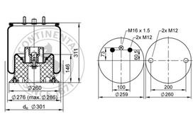 CONTITECH AIR SPRING Pneumatinės pakabos pagalvė 4927 N P01