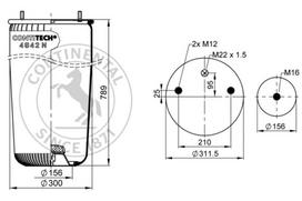 CONTITECH AIR SPRING Pneumatinės pakabos pagalvė 4942 N P02