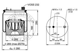 CONTITECH AIR SPRING Pneumatinės pakabos pagalvė 6122 N P47