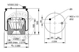 CONTITECH AIR SPRING Pneumatinės pakabos pagalvė 6173 N P42
