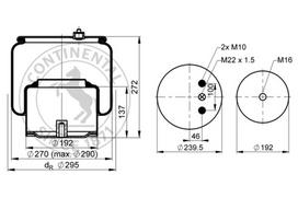 CONTITECH AIR SPRING Pneumatinės pakabos pagalvė 6431 N P01