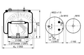 CONTITECH AIR SPRING Pneumatinės pakabos pagalvė 6433 N P01