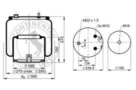 CONTITECH AIR SPRING Pneumatinės pakabos pagalvė 6435 N P01