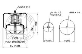 CONTITECH AIR SPRING Pneumatinės pakabos pagalvė 644 N P21