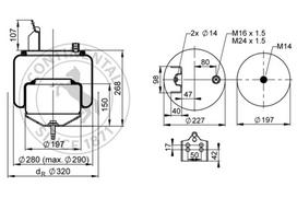 CONTITECH AIR SPRING Pneumatinės pakabos pagalvė 6606 N P01