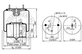 CONTITECH AIR SPRING Pneumatinės pakabos pagalvė 6612 N P01
