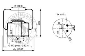 CONTITECH AIR SPRING Pneumatinės pakabos pagalvė 6610 N P01
