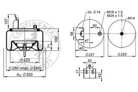 CONTITECH AIR SPRING Pneumatinės pakabos pagalvė 6614 N P01