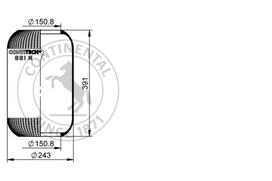 CONTITECH AIR SPRING Pneumatinės pakabos pagalvė 661 N