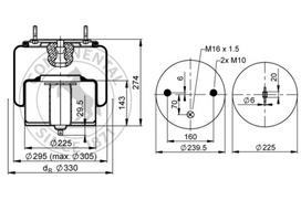 CONTITECH AIR SPRING Pneumatinės pakabos pagalvė 6617 N P01