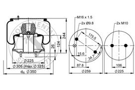 CONTITECH AIR SPRING Pneumatinės pakabos pagalvė 6620 N P02