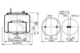CONTITECH AIR SPRING Pneumatinės pakabos pagalvė 6640 N P01