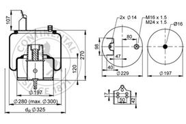 CONTITECH AIR SPRING Pneumatinės pakabos pagalvė 6631 N P01