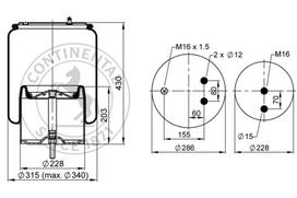 CONTITECH AIR SPRING Pneumatinės pakabos pagalvė 6700 N P02