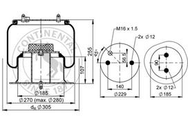 CONTITECH AIR SPRING Pneumatinės pakabos pagalvė 6716 N P02