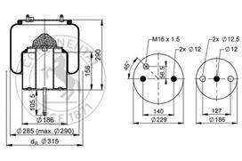 CONTITECH AIR SPRING Pneumatinės pakabos pagalvė 6714 N P02