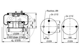CONTITECH AIR SPRING Pneumatinės pakabos pagalvė 6703 N P01