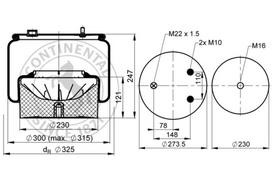 CONTITECH AIR SPRING Pneumatinės pakabos pagalvė 6754 N P03