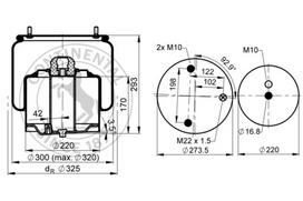 CONTITECH AIR SPRING Pneumatinės pakabos pagalvė 6751 N P02R