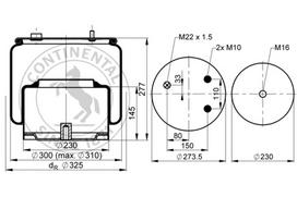 CONTITECH AIR SPRING Pneumatinės pakabos pagalvė 6755 N P01