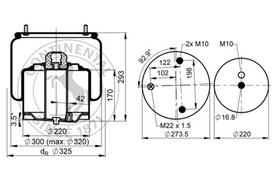 CONTITECH AIR SPRING Pneumatinės pakabos pagalvė 6751 N P02L